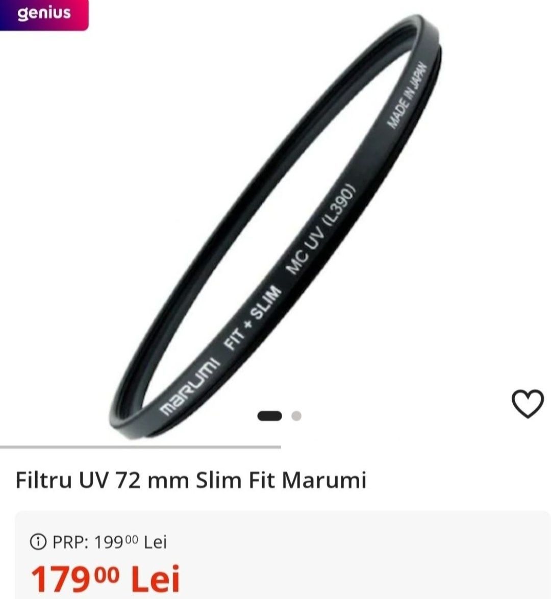 Filtru foto nou Marumi UV slim 72 mm