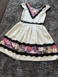 Rochie simpla alb cu negru