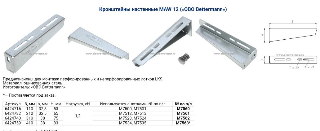 Кронштейн настенный 20см