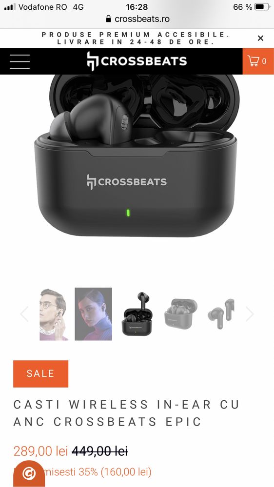 Crossbeats epic - căști wireless in-ear în stare perfectă