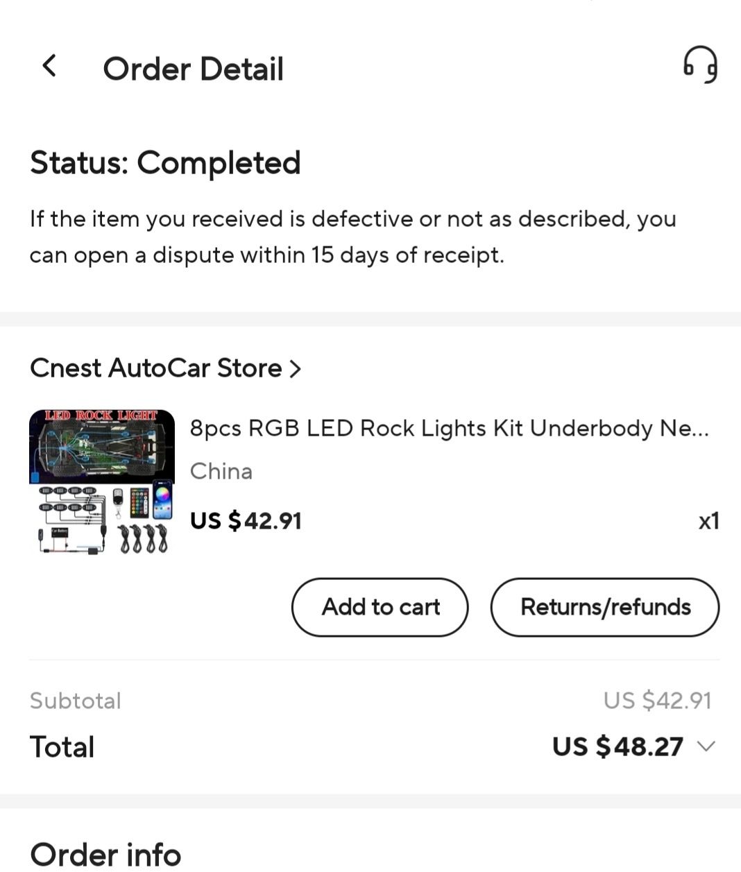 Kit de 8 bucăți RGB LED Rock Lights Underbody
