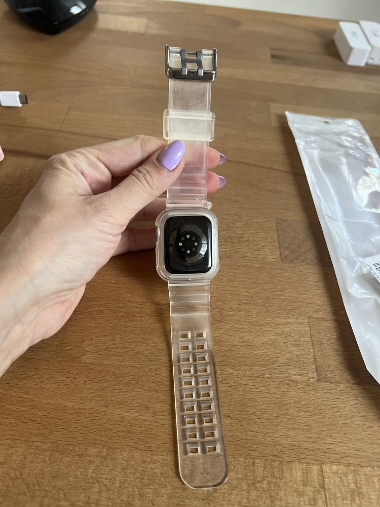 Curea carcasa Apple Watch 38 40 41 silicon transparent