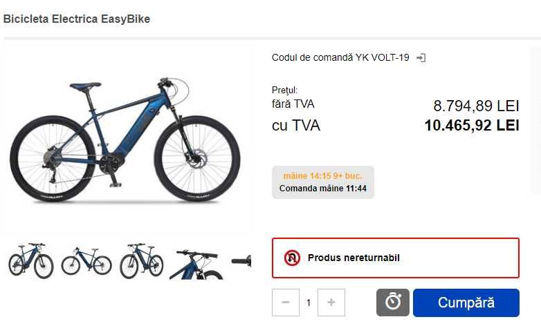 Bicicleta electrica noua EASY BIKE YK VOLT-19