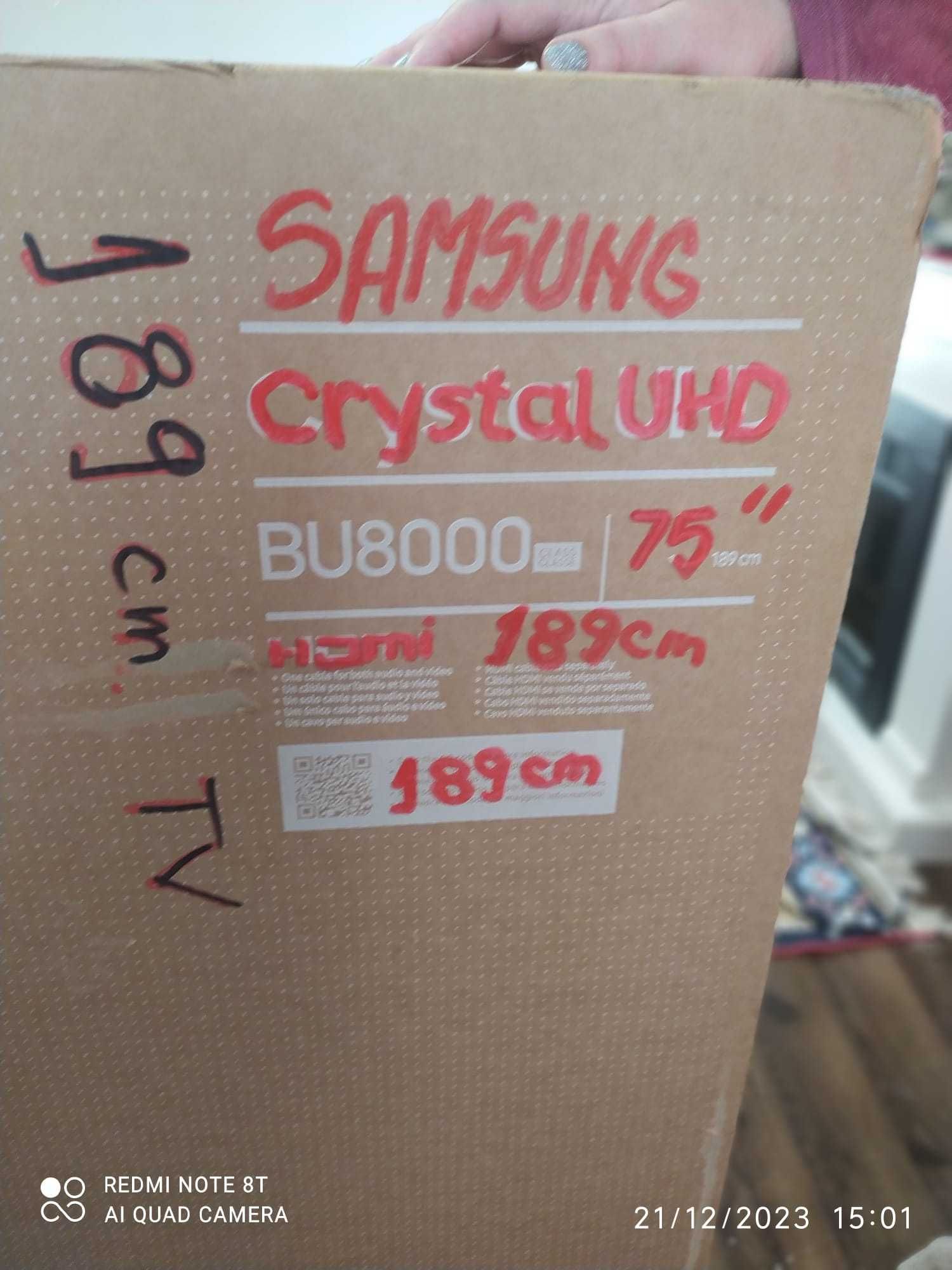 Televizor LED Smart Samsung  189 cm, Crystal Ultra HD, 4K