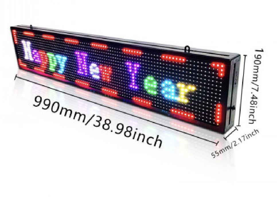 Reclama firma luminoasa LED programabila aplicatie 100x20cm INTERIOR