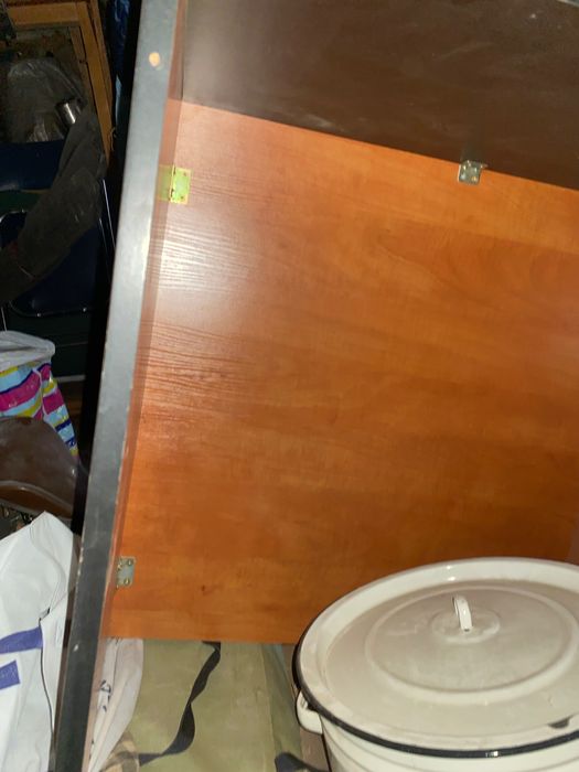 Стол-табурет из дерева, черно оранжевый