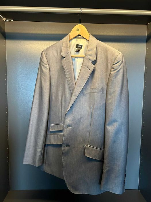 Sacou Barbati/Barbatesc, H&M, Marimea 50, Argintiu/Gri deschis