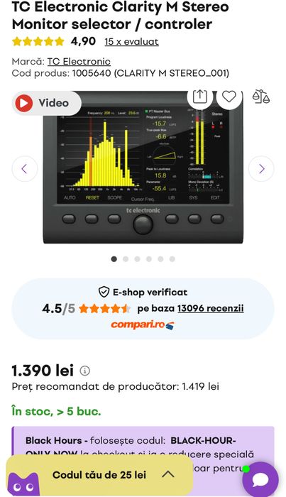 TC Electronic Clarity M Stereo Monitor selector / controler,  SIGILAT