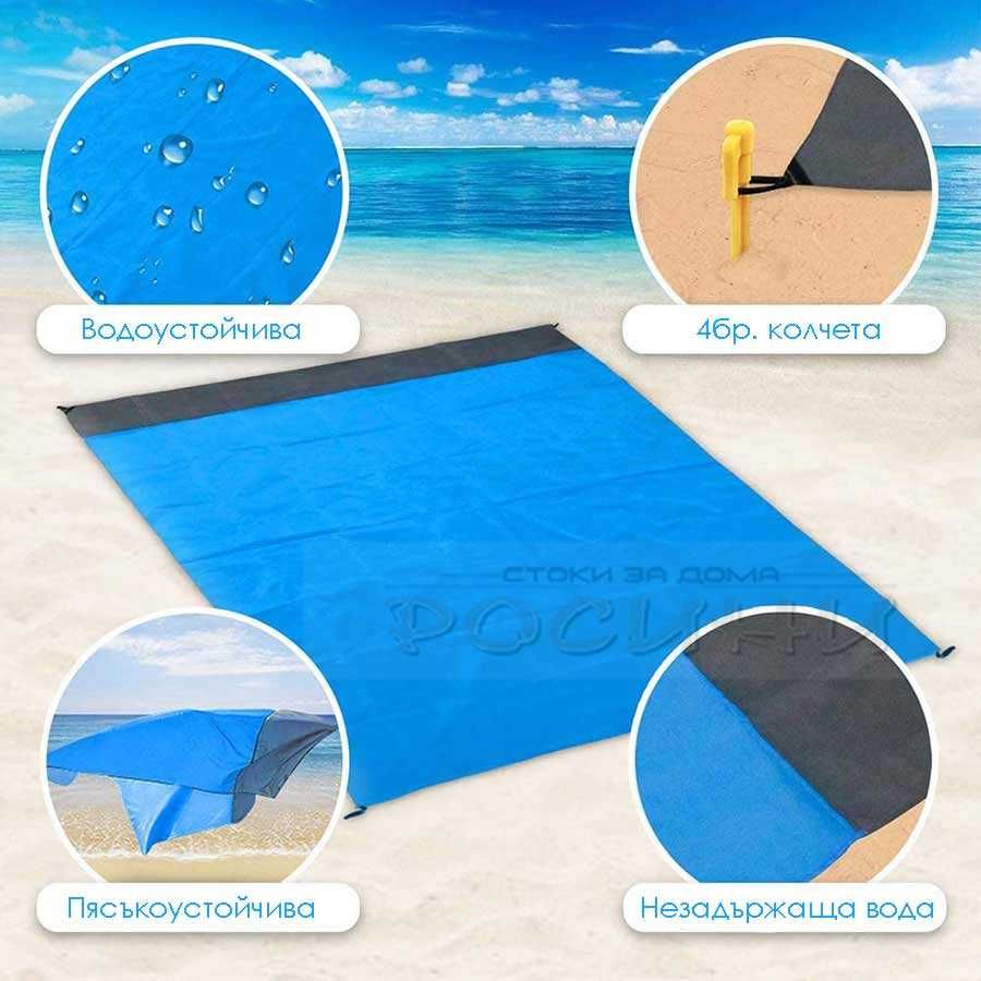 Иновативна постелка за плаж и пикник Водоустойчива Голяма 210 х 200 см