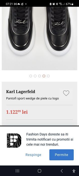 Adidașii Karl Lagerfeld nr 35 și Nike nr 35.5