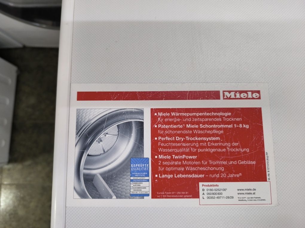 Сушилня Miele T 8861 WP - 8кг. Термопомпа.