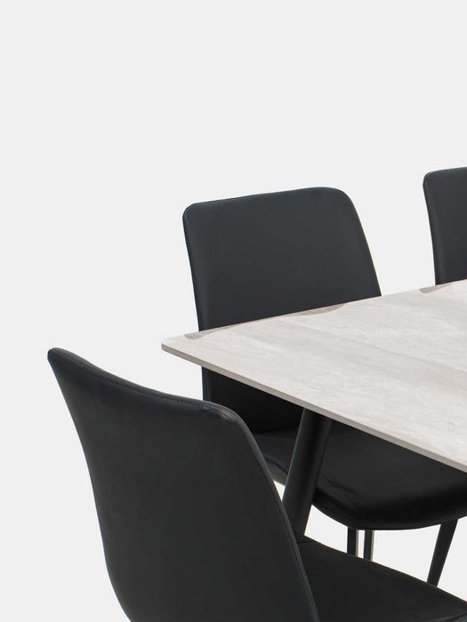 Комплект стол и стулья из натурального мрамора, современный дизайн