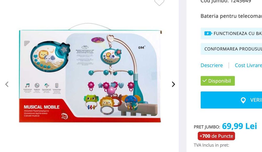 Cantar Digital bebelusi Alecto BC-30 + carusel muzical