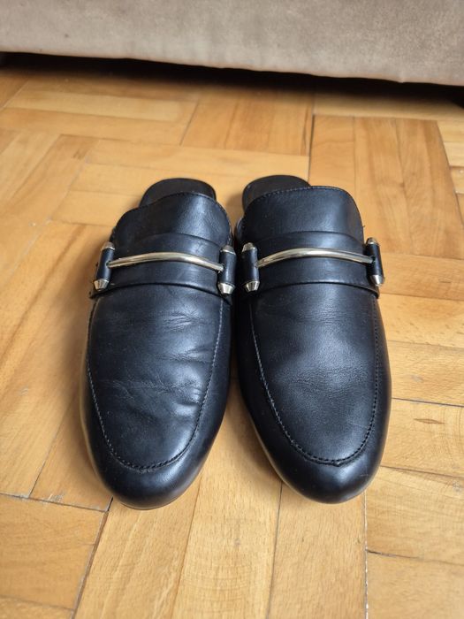 Saboți Eleganți Steve Madden Kera Flat - Piele Naturală Neagră - 38