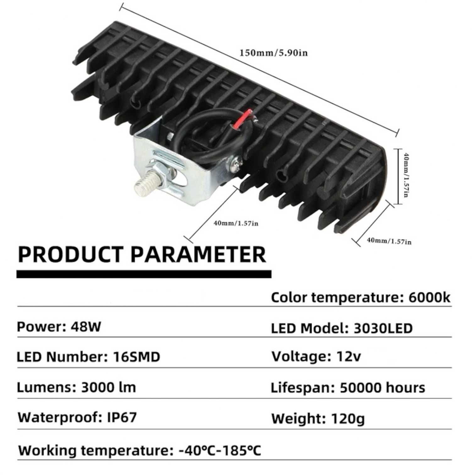 2 БРОЯ 48W 12V LED Халогени LED фарове Диодни фарове Халогени