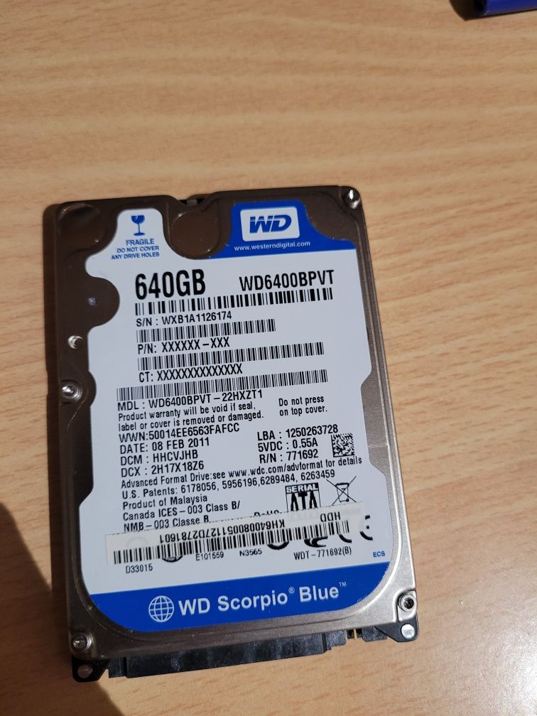 Hard disk western digital 640 gb