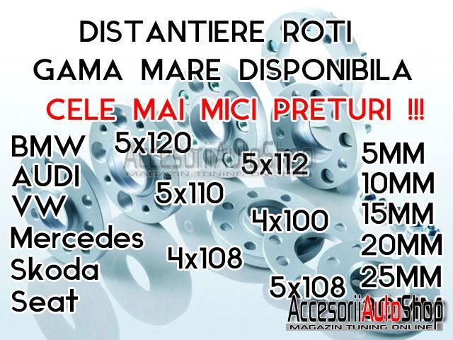 Distantiere BMW Vw Audi Mercedes 10 15 20mm SET CU PREZOANE INCLUSE