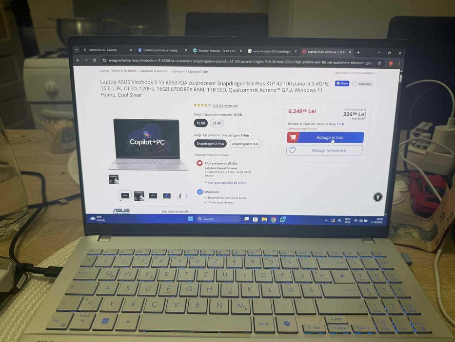 Vand Laptop Asus Vivobook S15 copilot + PC accept si schimburi?