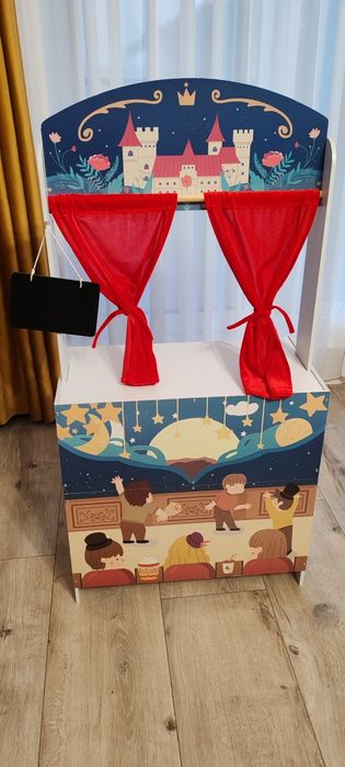 Teatru de papusi si piata OMC, lemn, NOU