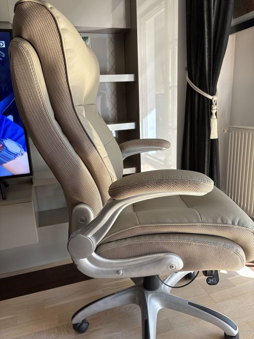 Scaun birou imitatie piele gri