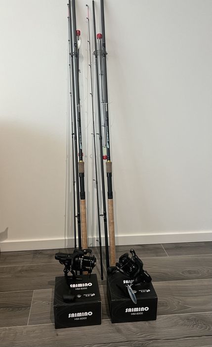 Set Feeder 2 lansete SAIMINO TFD-07 3.6 m + 2 Mulinete SAIMINO HM 6000