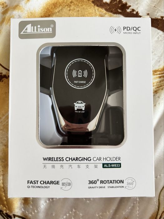 Поставка за телефон за кола с безжично зареждане