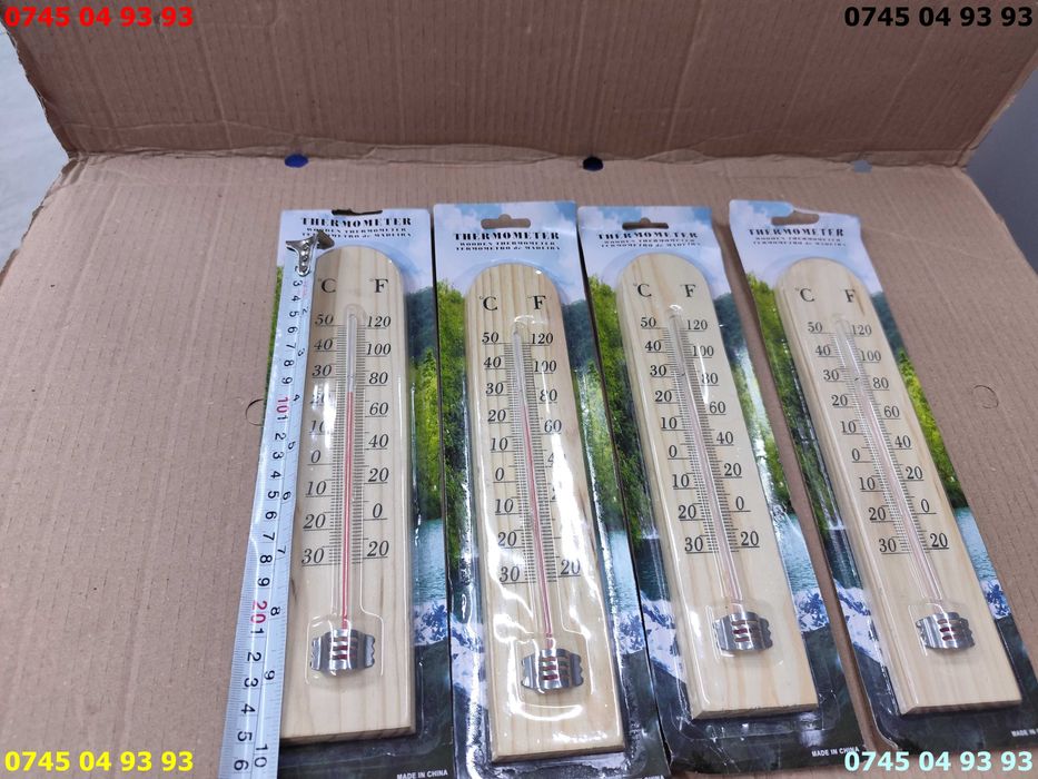 termometru clasic mercur de interior si exterior 25x5cm