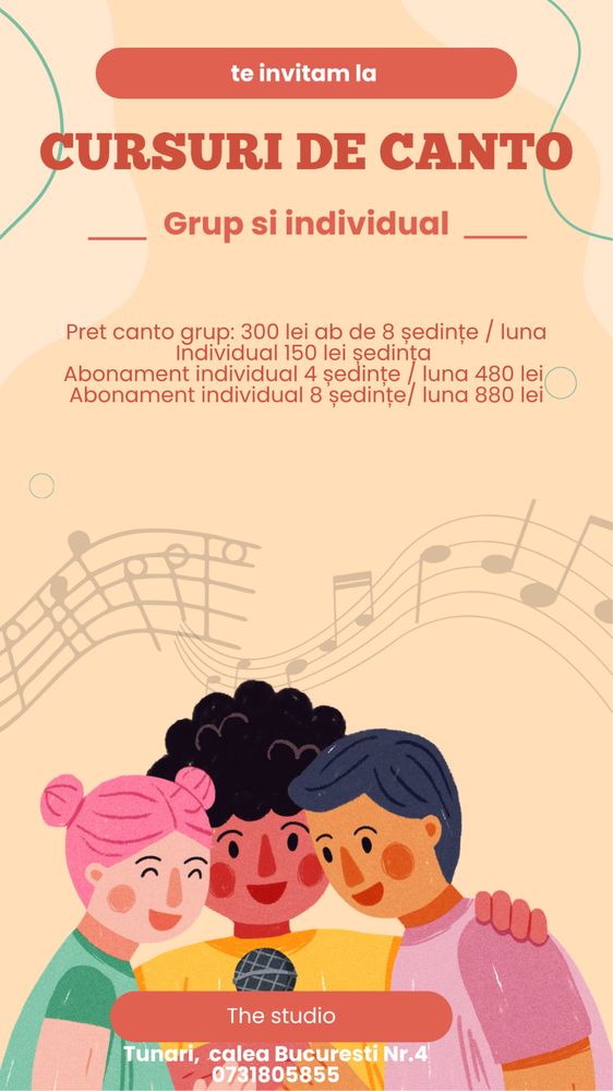 Canto cursuri de canto tunari