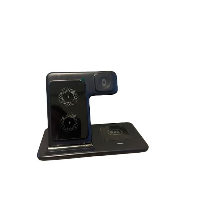 Statie de incarcare wireless 3 in 1, incarcare rapida, pliabila, negru