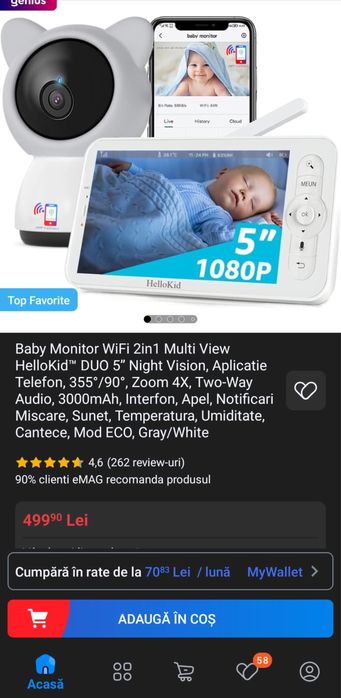 Baby Monitor WiFi 2in1 Multi View
