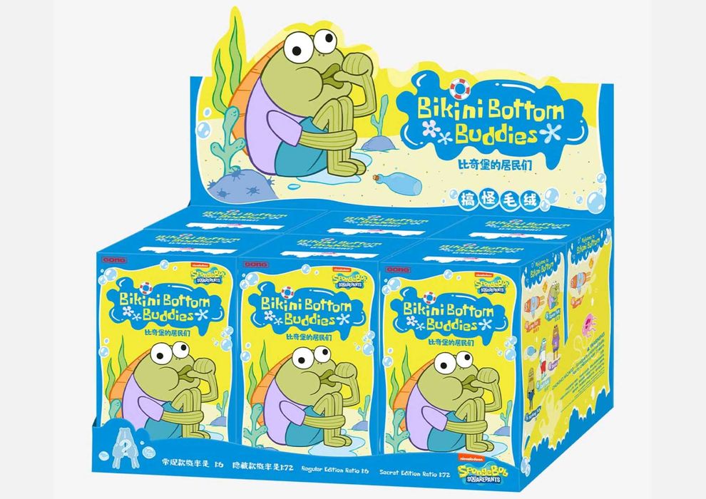 Мягкая игрушка брелок Бикини Боттом бокс pop mart Спанч Боб