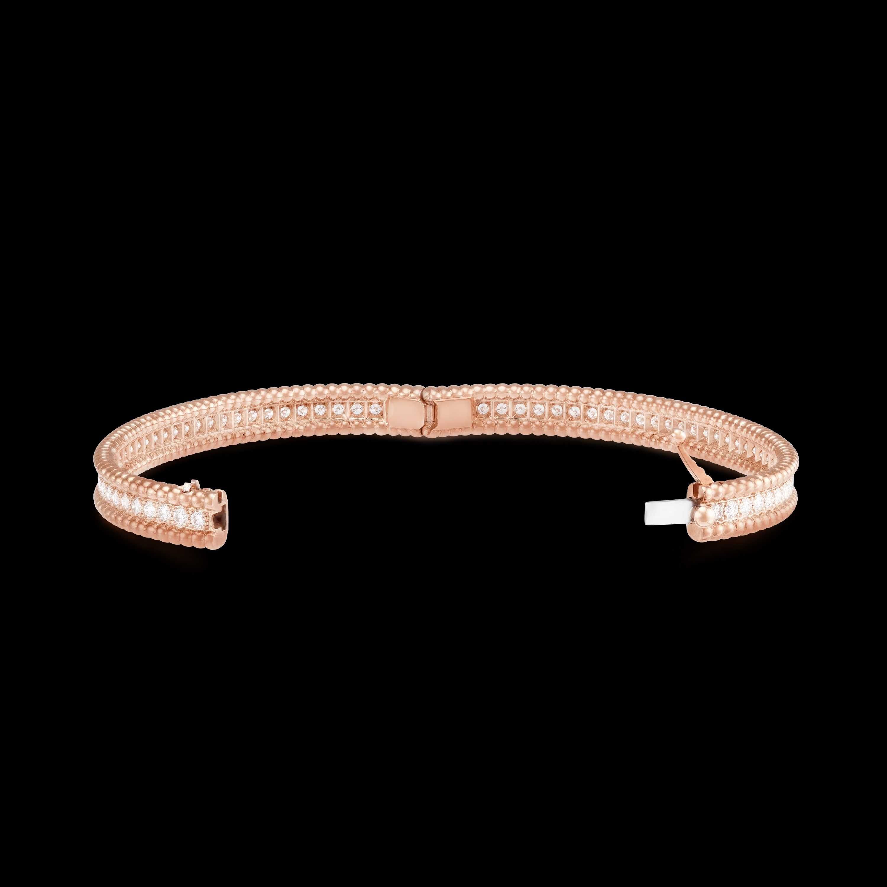 Van Cleef & Arpels VCA Rose Gold 1 Row Diamonds Perlée Дамска Гривна