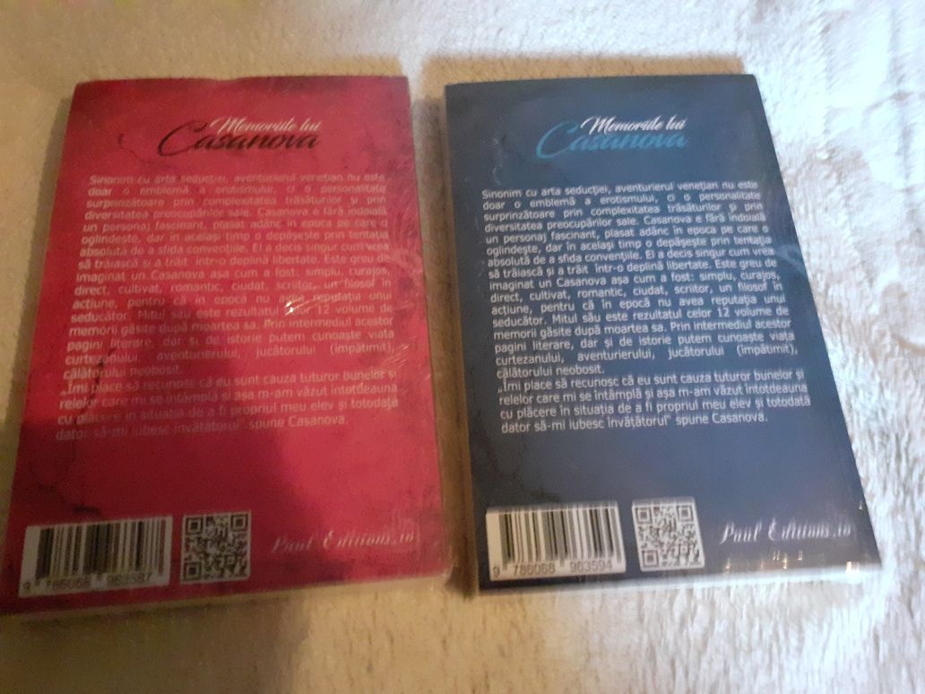 Casanova Giacomo/carti noi,Memorii,2 vol