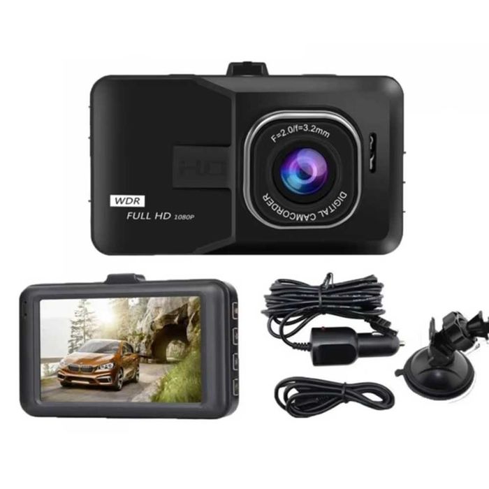 Camera Auto DVR Full HD 1080P cu Ecran 2.4", Unghi Larg, Inregistrare