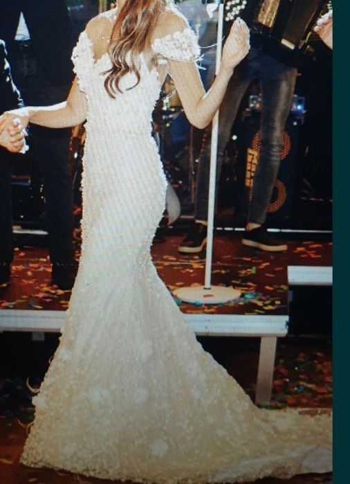 Rochie de mireasa printesa si sirena,  2 in 1, sirena+printesa,cu flor