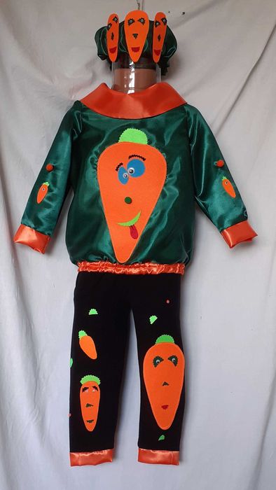 Costum Morcov pentru copii marimea 1 si 2 ( 3-4-5 ani)