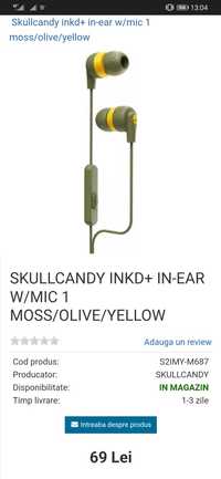 Casti audio Skullcandy cu mufă Jack