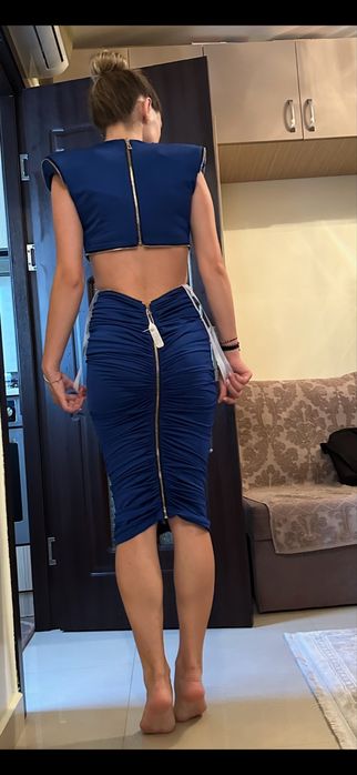 Rochie albastra cu fermoar