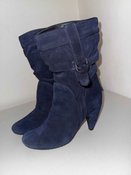 Cizme Noi piele velur Fornarina Bleumarin Mas 39 made Italia , Craciun