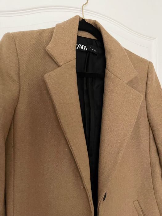 Палто Zara, размер М, бежово, вълна
