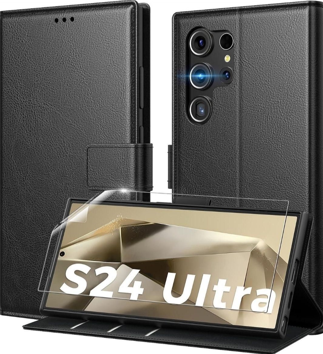 Кожен Калъф Тефтер за Samsung Galaxy S25 Ultra S24 S23 FE S22 S21