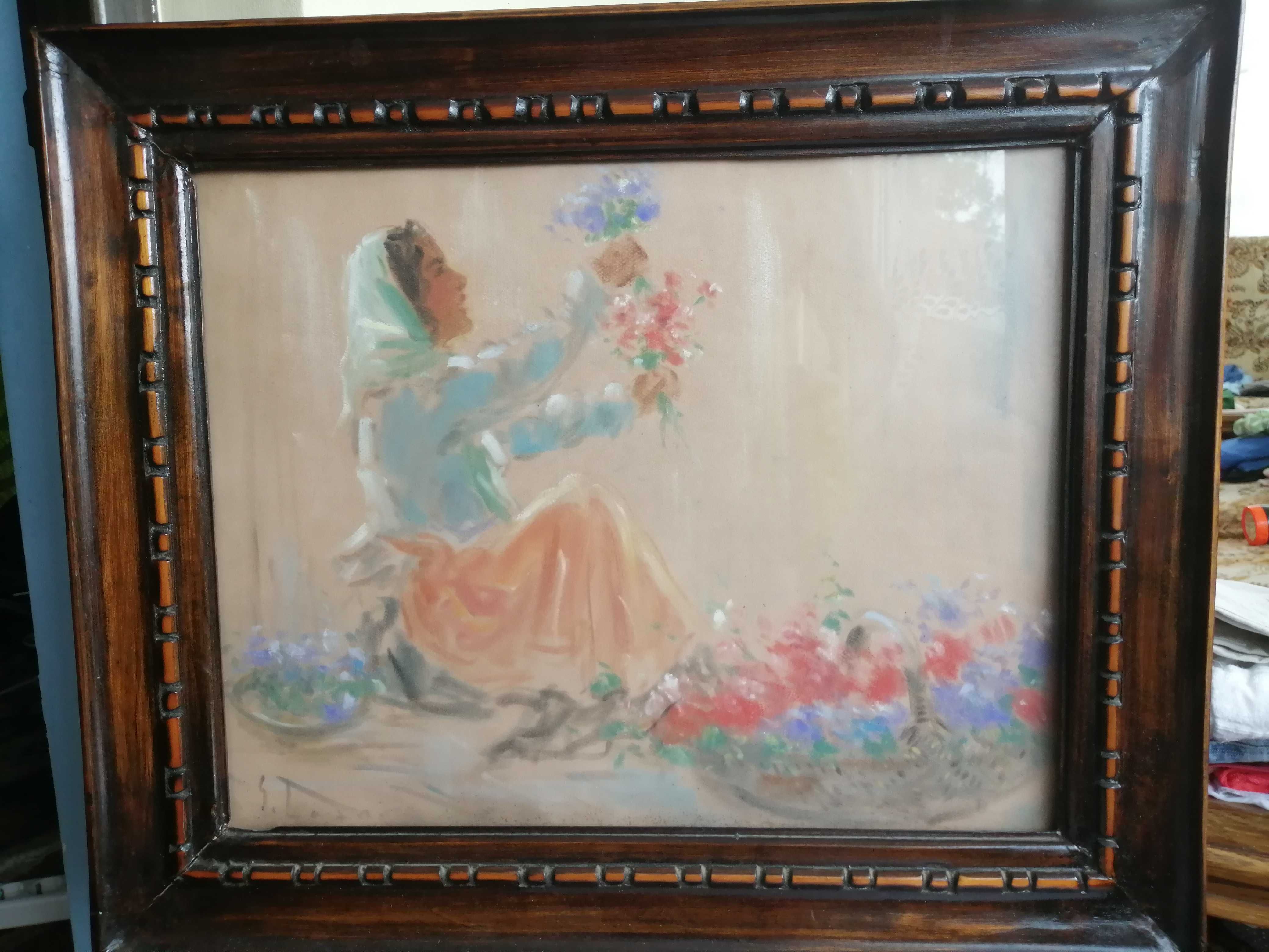 Tablou original Ghelman Lazar - Florareasa, pastel, semnat