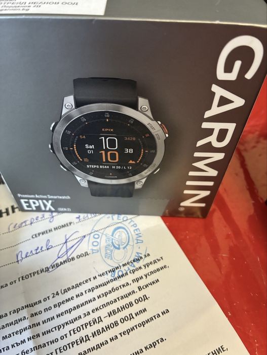 КАТО НОВ 47mm Garmin EPIX GEN 2 Гаранция Technopolis до 2026 г. Black