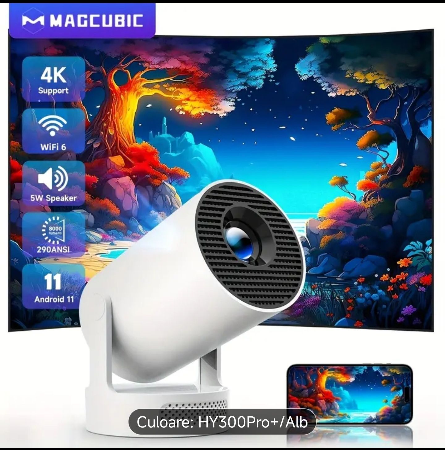 Video proiector cu android HY300 PRO+