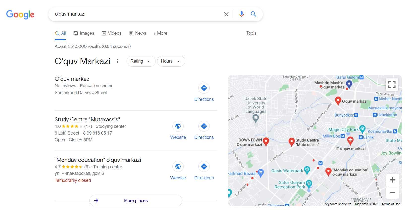 Marketing Xizmatlari : Google SEO, Google Map, Yandex Map.