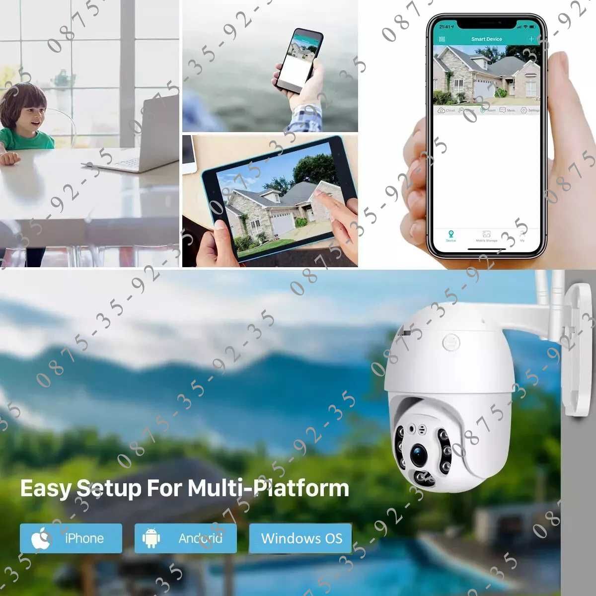 YCC365 Plus Куполна PTZ CAMERA WiFi. ВЪНШНА водоустойчива камера Wi-Fi