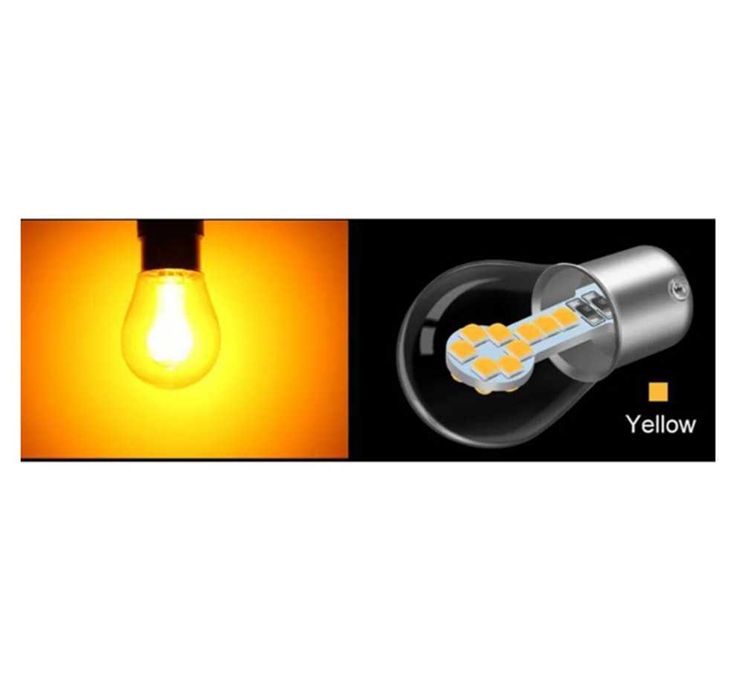 LED диодни крушки 2бр за мигач, PY21W - 18 диода