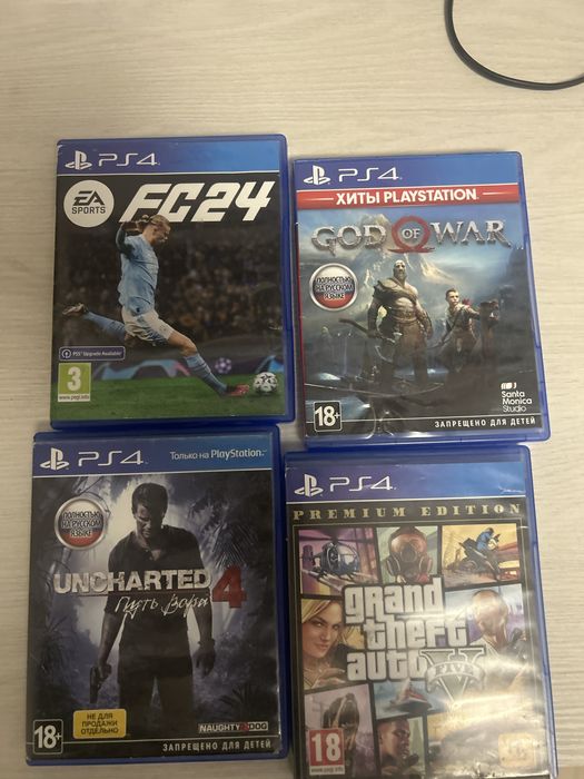 Продаю пс4 игры гта5,фифа24,готафар,uncharted4