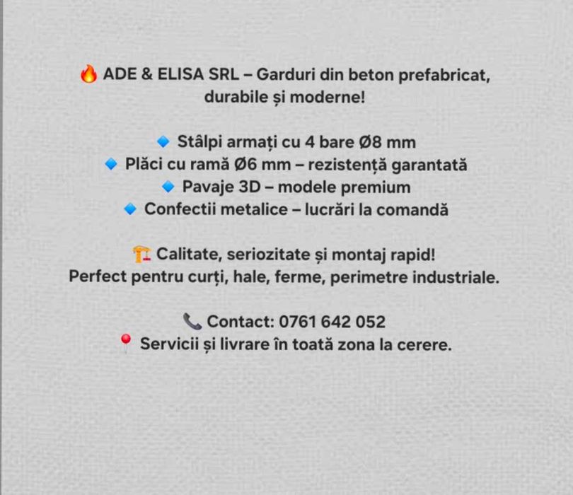 Producători gard din beton Și Confecții metalice