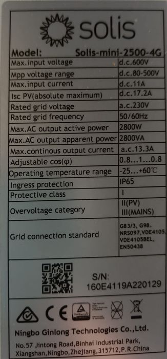 Invertor solis mini 2,5kw și inv victron MultiPlus Compact 12V/1200VA